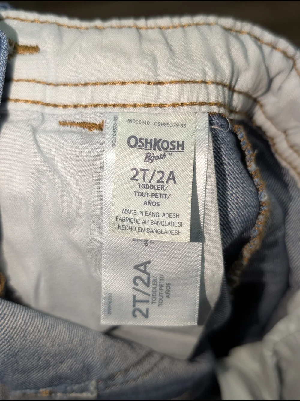 OshKosh B'gosh Toddler Kids 2T Medium Blue Denim Relaxed Fit Overalls
